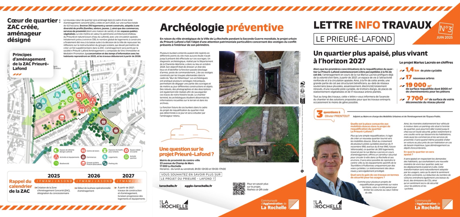 Lettre info travaux n°3 de la Ville de La Rochelle, juin 2025 — bilan de la phase 1 livrée